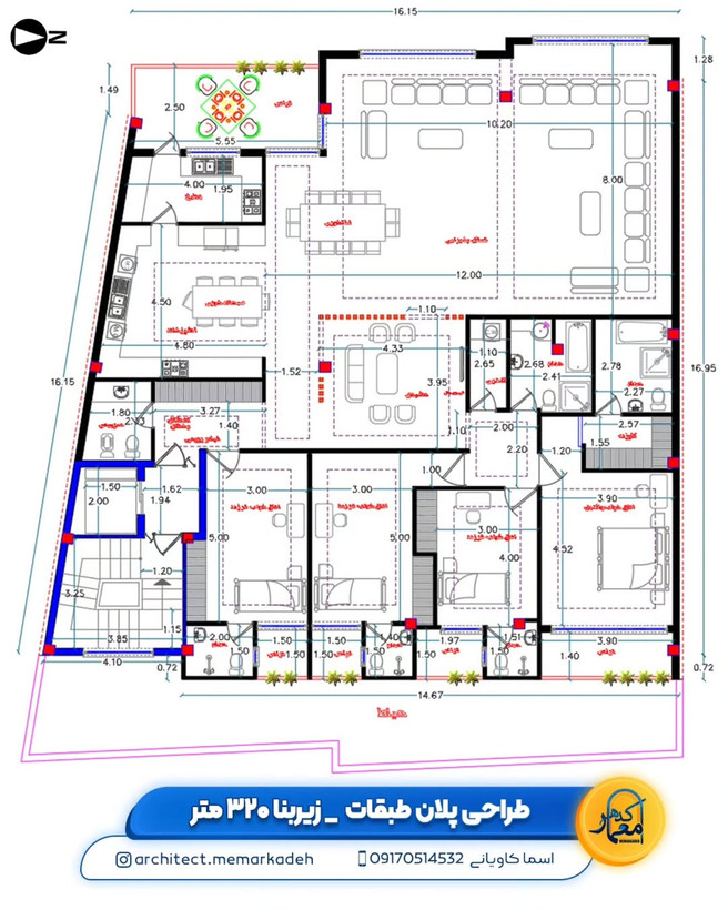 طراحی مطابق اسکلت ساخته شده